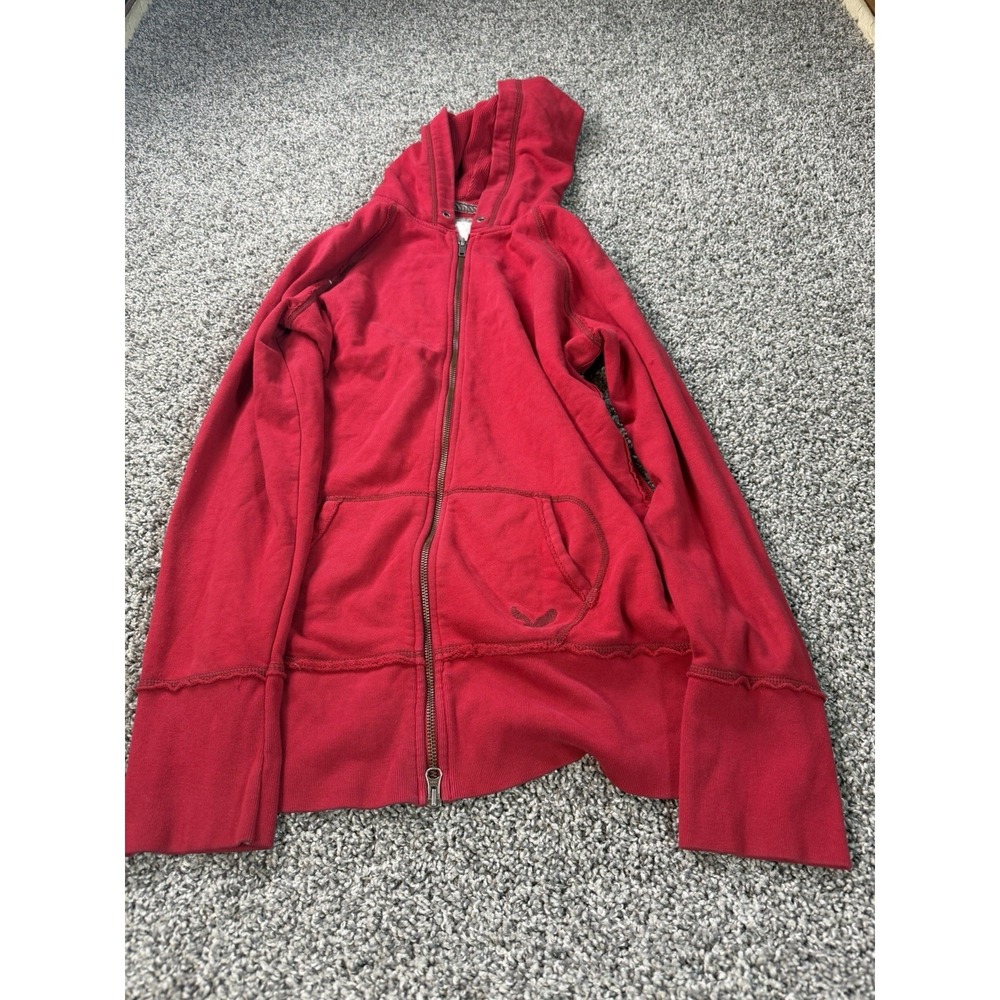 Vintage Y2K American Eagle Full Zip Hoodie Women's Size XL Red Grunge